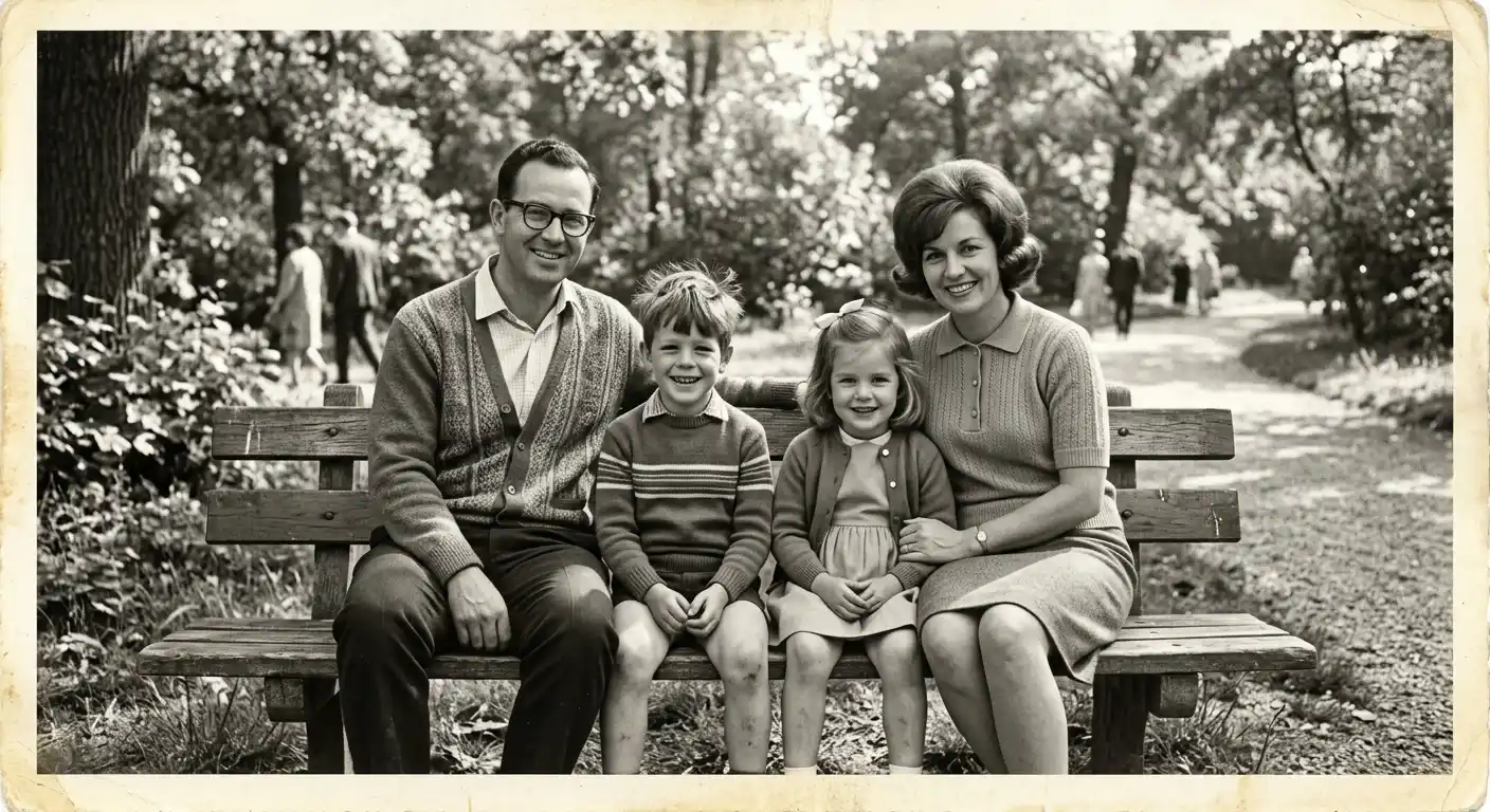 Faded family photo sample