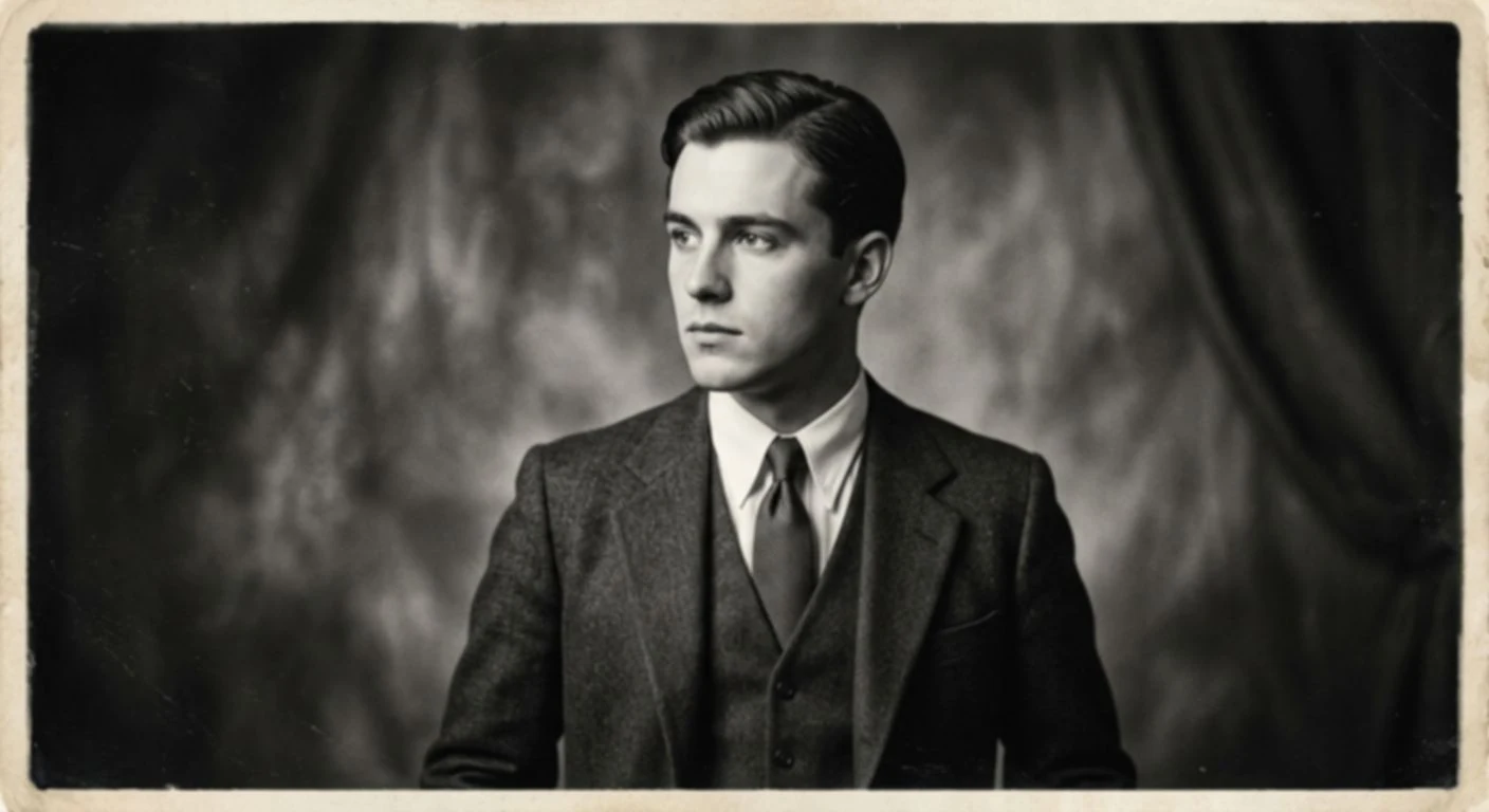 Black and white portrait before colorization