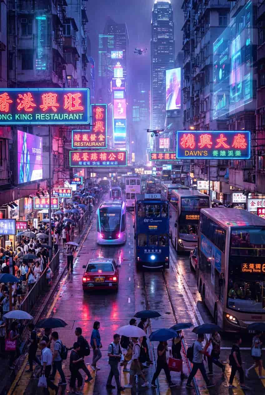 图生图 AI 生成赛博朋克城市风格