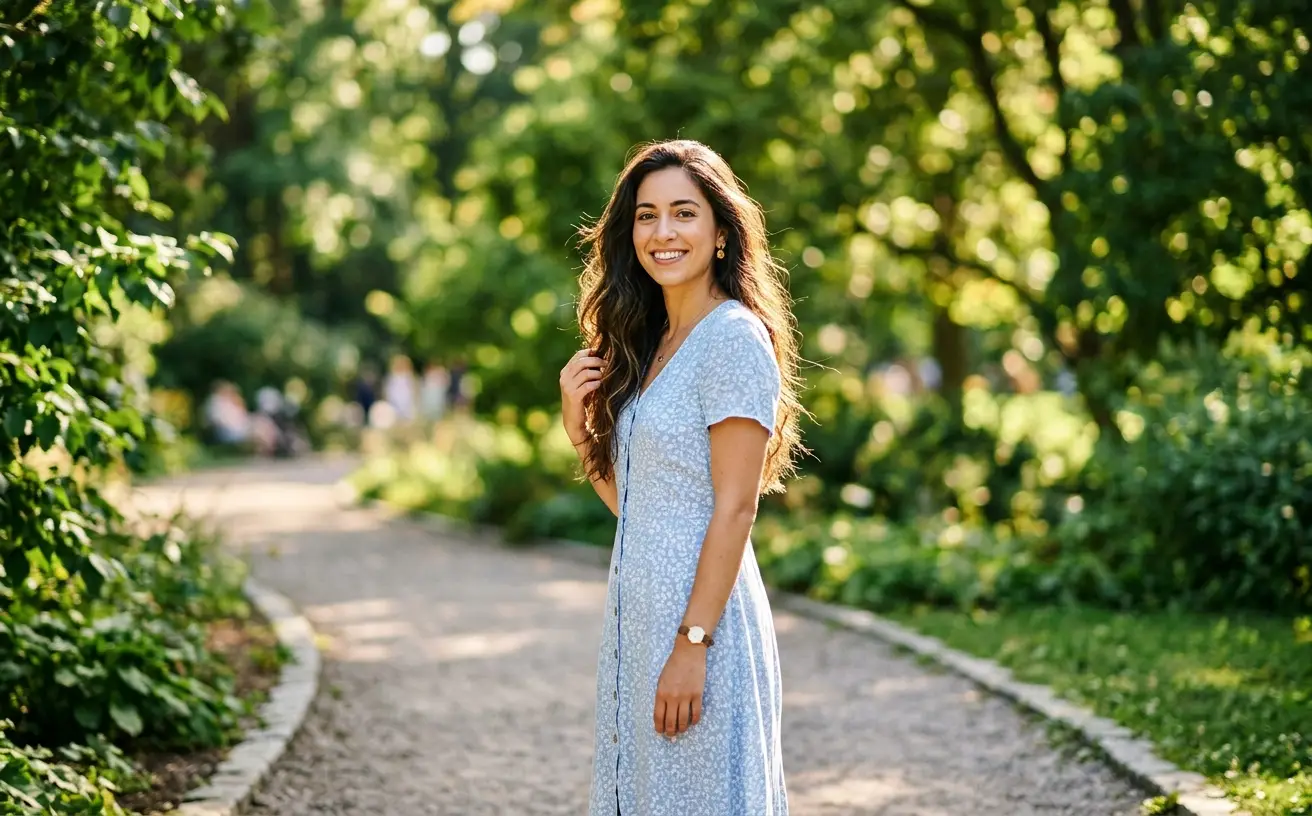 Outdoor casual portrait sample for face swap
