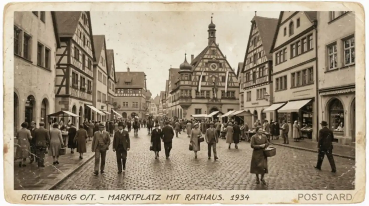 Aged travel postcard sample