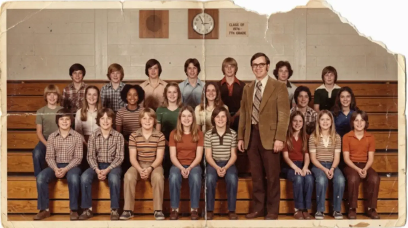 Torn class photo sample