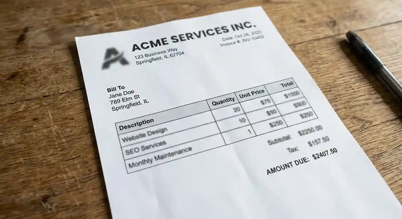 Blurred document scan sample